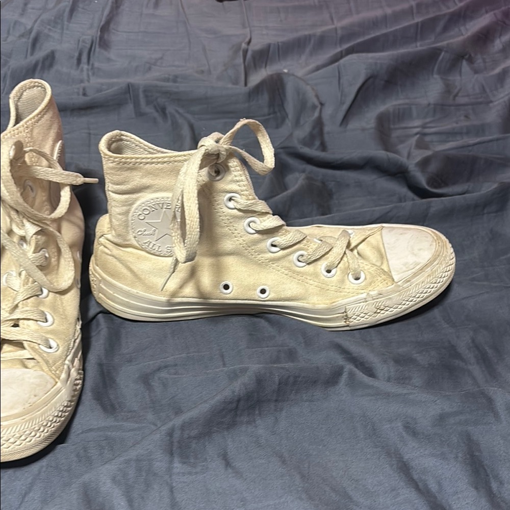 Converse Cream High-Top Sneakers